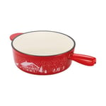 TABLE & COOK - Poêlon fonte emaillee 24cm 6 /8 personnes Frise Hiver rouge