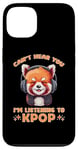 Coque pour iPhone 13 Can't Hear You I'm Listening K-pop amateur de musique coréen panda