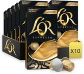 L'OR Espresso Caramel Flavour Coffee Pods X10 Pack of 10, Total 100 Capsules