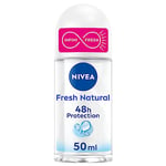 NIVEA Bille Fresh Natural 0% (1 x 50 ml), déodorant femme efficacité 48 hrs, anti transpirant aisselles fraîcheur longue durée, antiperspirant sans aluminium