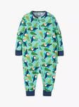 Frugi Baby Zelah Organic Cotton Toucan Time Zip Up All In One, Multi