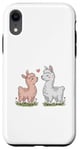 Coque pour iPhone XR Llama Love Heart Flower Cute Women Kids Men Valentines Day