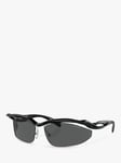 Prada 0PR A25S Women's Irregular Sunglasses, Black