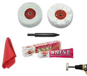 Autosol Shine Metal Polish Polishing Buffing Kit Cleans Polishes Protects 3” 