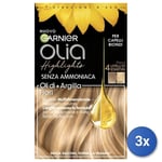 3x Olia Coloring Highlights Hair Bleach Blonde No Ammonia Made In Italy