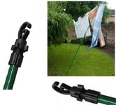 2 X 2.2M HEAVY DUTY TELESCOPIC WASHING LINE PROP EXTENDING SUPPORT CLOTHES metal