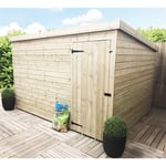 10 x 8 Pressure Treated Pent Garden Shed with Single Door