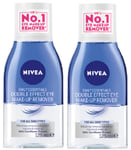 2 X Nivea Daily Essentials Double Effect Eye Make-Up Remover (2 X 125ml)