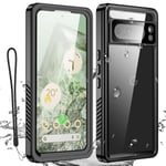 AICase Coque étanche transparente avec protection d'écran intégrée pour Google Pixel 8 Pro - Résistante à la neige, à la poussière et aux chocs - Certifié IP68 [Real 360] - Protection intégrale sous