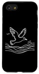 Coque pour iPhone SE (2020) / 7 / 8 Line Art Oiseau et ornithologue Mouette à dos noir