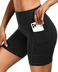 Sportneer Short Sport Femme Legging Push Up Cycliste Femme Legging Court Short De Sport Taille Haute Doux avec Poches pour Dames Gym Running Fitness Workout