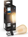 Philips Hue White Filament ST64 Smart Light Bulb [E27 Edison Scew] with Bluetoo