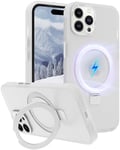 SOOFUN for iPhone 14 Pro Max Case with Stand, Magnetic Case for iPhone 14 Pro Max Case with Ring, Compatible with Magsafe, Shockproof Protective Phone Case Cover for iPhone 14 Pro Max Kickstand, White