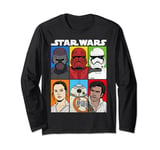 Star Wars The Rise of Skywalker Character Pop Art Grid Long Sleeve T-Shirt