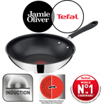 Tefal Jamie Oliver 28cm Wok Pan Stainless Steel Suitable All Hobs