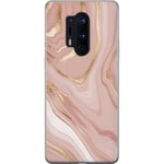 OnePlus 8 Pro Gjennomsiktig Telefondeksel Ljusrosa marmor