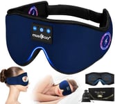 MUSICOZY Bluetooth Sleep Mask,Upgraded 3D Sleep Headphones Eye Mask with Headphones for Men & Women,Wireless Music Sleep Mask Sleeping Headphones for Travel/Nap/Yoga/Meditation/Night (Indigo Blue)