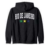 Rio De Janeiro Classy College Retro Style Novelty Souvenir Zip Hoodie