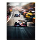 F1 Motorsport Speed Blur Racing Car For Him Fan Man Cave Unframed Wall Art Print Poster Home Decor Premium