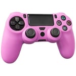 ZedLabz pro soft silicone skin grip protective cover for Sony PS4 controller rubber bumper case with ribbed handle grip [Playstation 4] (Pink)