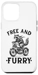 Coque pour iPhone 14 Pro Max Free And Furry Racoon Moto Rider Biker Raton laveur