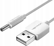 Usb To 3.5Mm Barrel Jack 5V Dc 1M Power Cable Vention Cexwf White