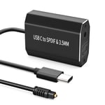 USB C vers Optique Jack 3,5mm Convertisseur Audio Type C vers SPDIF, Adaptateur Thunderbolt 4/3 Toslink pour MacBook Pro/Air Mac Pro/Mini Laptop Samsung S23/S22/S21 Pixel 7/6 Pro