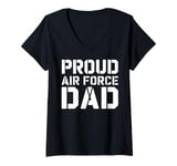 Womens Air Force Dad Proud Military Father Day Father's Day Gift V-Neck T-Shirt