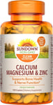 Sundown Calcium Magnesium & Zinc x 100 Caplets +Gluten Free +Non-GMO Bone Health