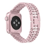 Apple Watch Series 4 40 mm klockarmband med strassdekor i kristall - Rosa