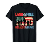 Land of the Free Because of the Brave Memorial Veterans Day T-Shirt