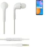 Earphones pour Huawei Y7a in ear headset stereo blanc