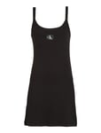 Calvin Klein Jeans Woven Label Rib Tank Dress Svart