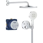 Grohe - Precision SmartControl - Set de douche avec thermostat encastré, diamètre 31 cm, 3 jets, chrome 34877000