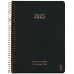 Kalender A5 2025 Uke Per Oppslag Black KOZO