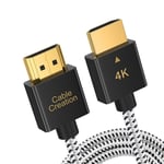 CableCreation Câble HDMI Mâle vers Mâle 4K 60Hz pour Xiaomi Realme TV Box Stick Projecteur LED Xbox Ps4 HDTV SONY TCL LG Samsung, Noir et Blanc - 3m