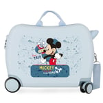 Disney Mickey Road Trip Bleu Valise Enfant 50x39x20 cm ABS Rigide Serrure latérale à combinaison 34L 1,8 kg 4 Roues Bagage à Main