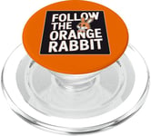 Follow the Orange Rabbit - Bitcoin Cryptocurrency Crypto PopSockets PopGrip for MagSafe