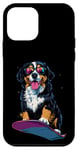 Coque pour iPhone 12 mini Animaux en snowboard- Bouvier bernois sur un snowboard