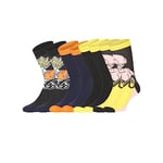 FREEGUN Chaussette Enfant Dragon Ball Z, Chaussettes Garçon Goku, Douces et Confortables (Lot de 4), Noir, Jaune, Bleu, Orange, Taille 31/34