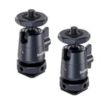 SMALLRIG Mini Ball Head (2 Pack) with 1/4" Screw and Removable Shoe Mount, 360 Degree Rotatable Aluminum Tripod Head for Camera Tripods Monopods Camcorder Light Microphone, Max. Load 1.5 kg - 2948B