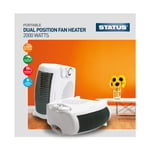 2kW Portable Fan Heater Dual Position 2 Settings Hot & Cold Air Fan FH2P-2000W