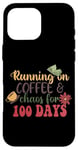 Coque pour iPhone 16 Pro Max T-shirt Running On Coffee & Chaos For 100 Days