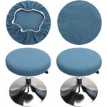 2 Pièces Housse Tabouret Rond(Bleu), Housse Tabouret de Bar Rond, Lavable Facile d'entretien Doux et Durable, pour Tabouret 30-40cm