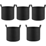 Plantpåsar, 5-pack odlade väskor i non-woven tyg, trädgårdspåse med handtag, trädgårdskruka, potatispåse, trädgårdspåse, trädgårdspåse (5 gallon)