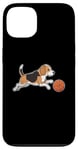 Coque pour iPhone 13 Beagle jouant au basket-ball Beagles Chien