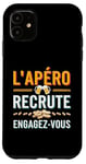 Coque pour iPhone 11 L'Apéro Recrute Engagez-vous Humour Convivialité Amusant