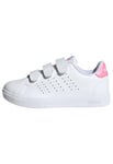 adidas Unisex Advantage Base 2.0 Shoes Children Non-Football Low, Cloud White/Bliss Pink/Core Black, 11.5 UK