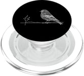 Line Art Oiseau et Ornithologue Pin Siskin PopSockets PopGrip pour MagSafe