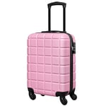 Cabin Suitcase Ryanair Cabin Bags 52 x 35 x 20cm Lightweight Carry on Suitcase with TSA Lock 20 inch Hard Shell Small Carry on Suitcase with Wheels British Airways, Virgin Atlantic, Emirates Pink